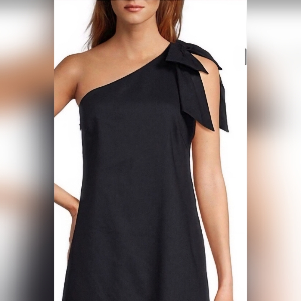 Antonio Melani Asymmetrical One-shoulder Navy Dress, Size 18 - Picture 4 of 9
